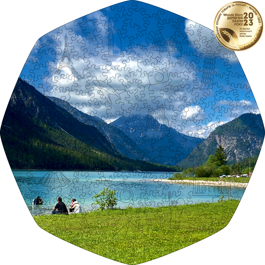 Фігурний дерев'яний пазл Альпійський пейзаж XL