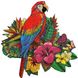 Фигурный деревянный пазл Попугай (Тропический Ара) L